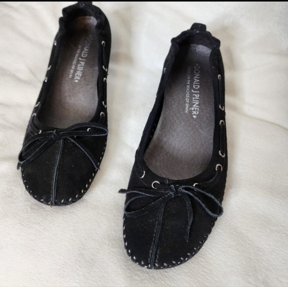 Donald J. Pliner Polly Black Suede Ballet Slip On Designer Luxury Low Heels - Picture 13 of 14